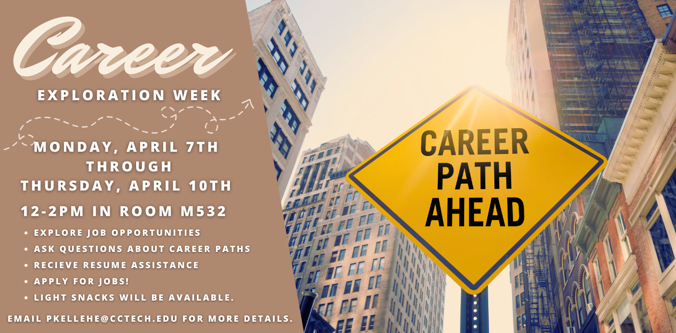Event details with image of a road sign saying "Career Path Ahead."