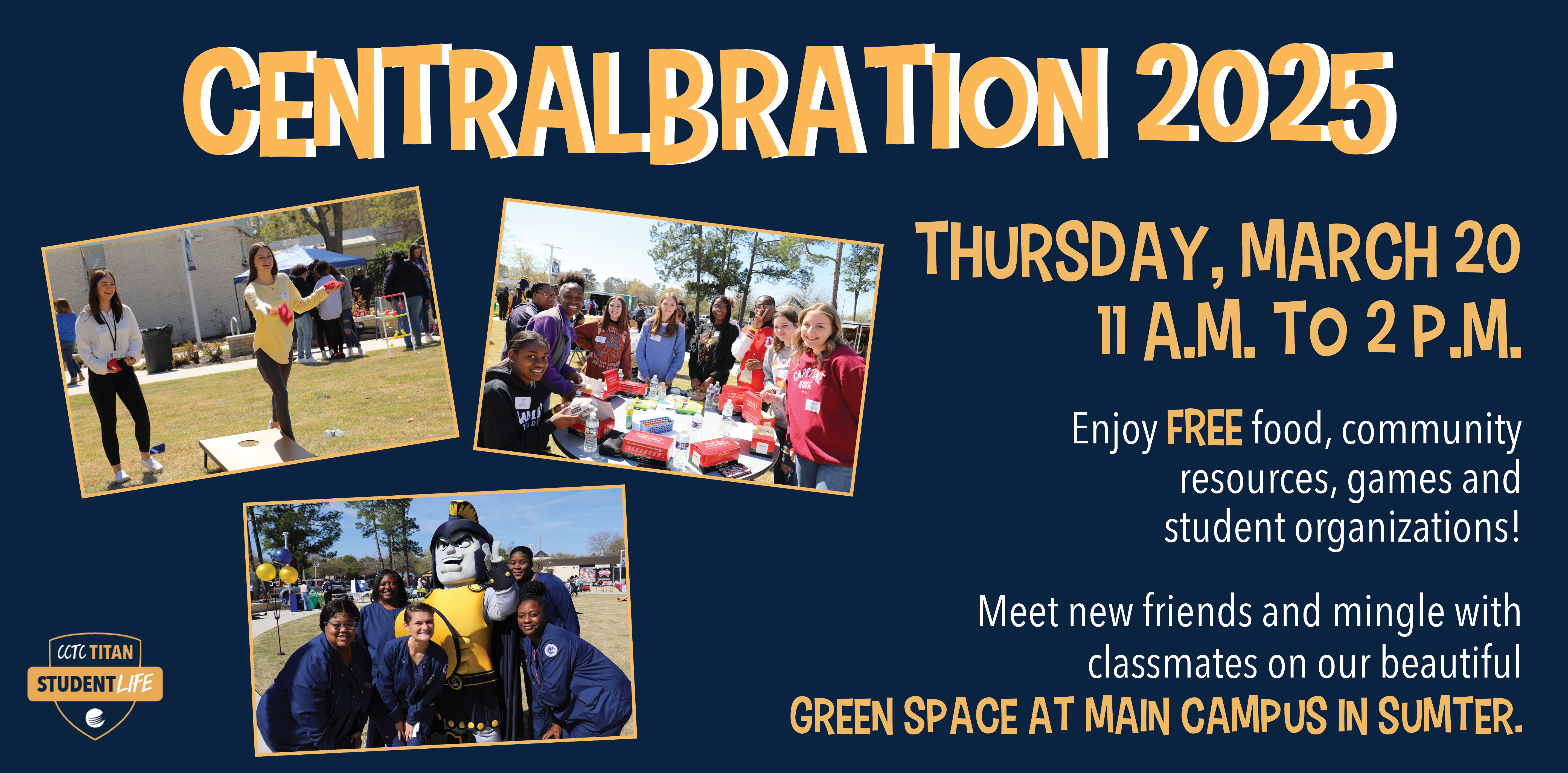 Event details with Student Life logo and photos of students,