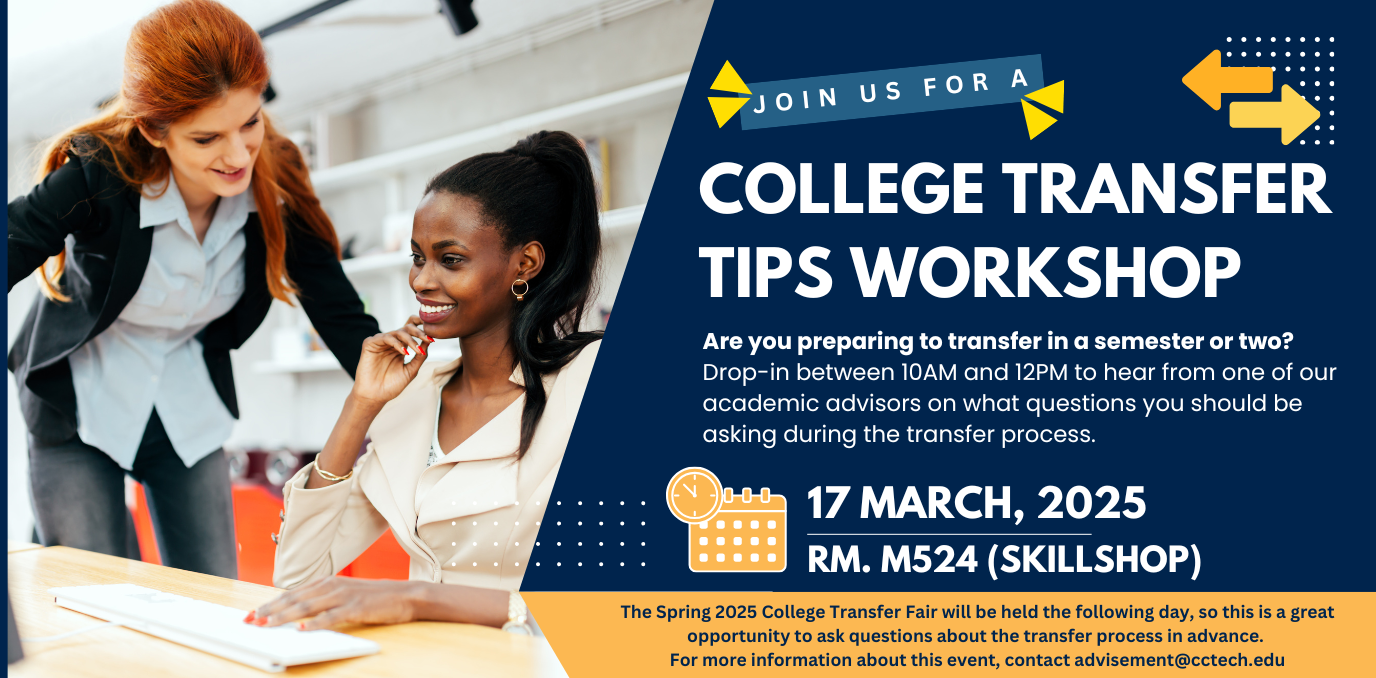 Event details with picture of college students at a college fair.