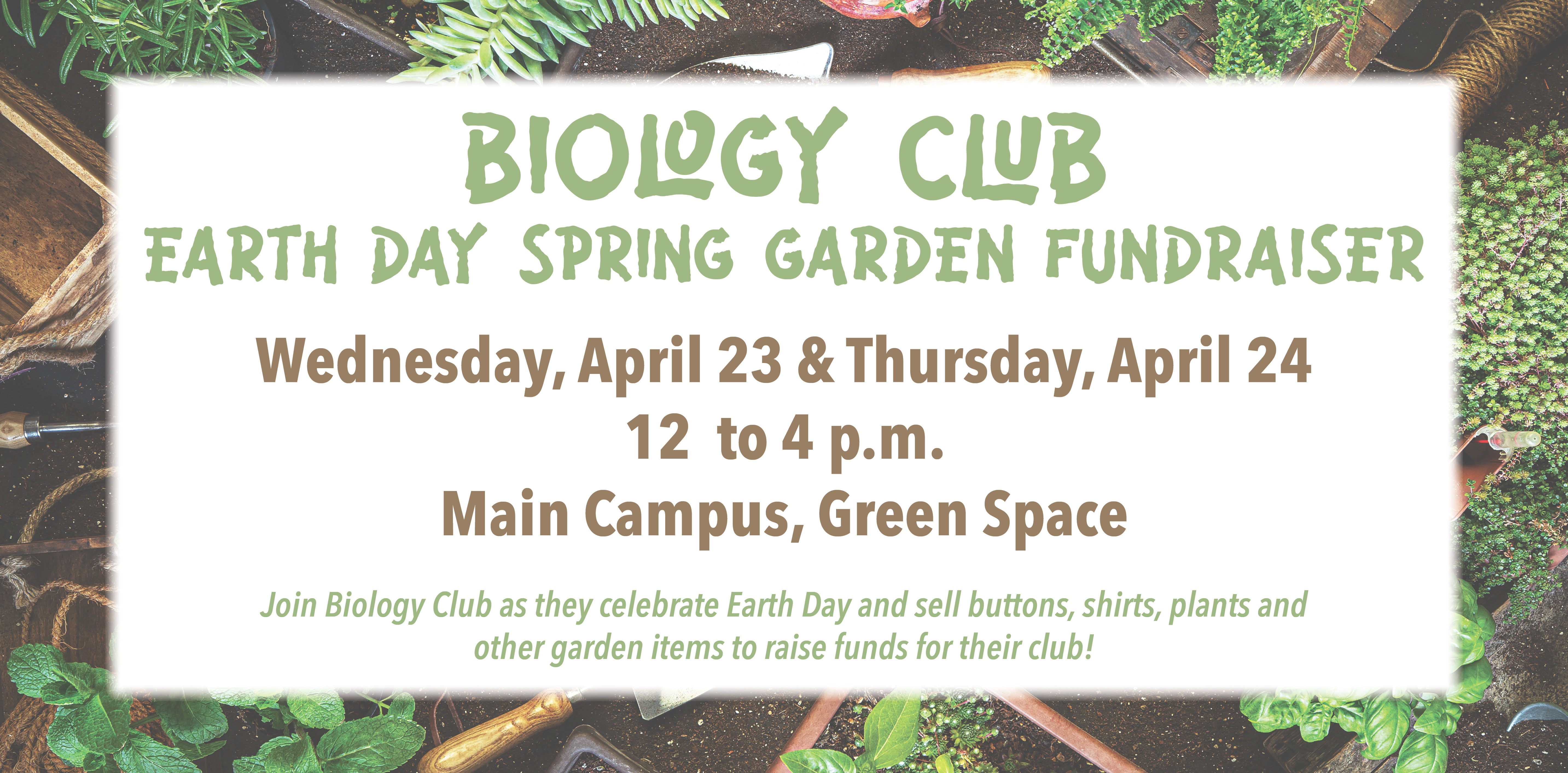 Event graphics with fun plant border.